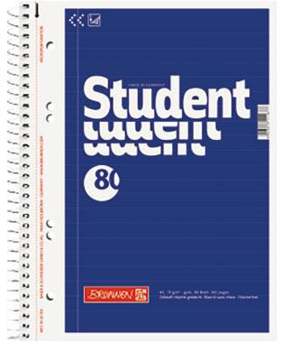 [9199126069] BRUNNEN Collegeblock BRUNNEN Student DIN A5 liniert 70g/m²