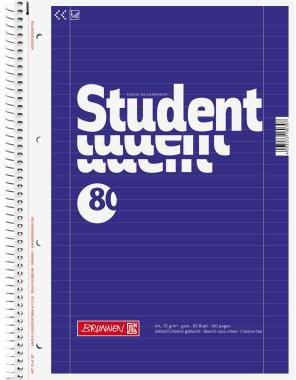BRUNNEN Collegeblock BRUNNEN Student DIN A4 liniert mit Rand