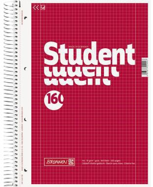 [9199126079] BRUNNEN Collegeblock BRUNNEN Student DIN A4 kariert mit Rand