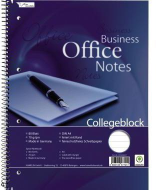 [9199126770] NEUTRALWARE Collegeblock Office DIN A4 liniert mit Rand 70g/m² 80