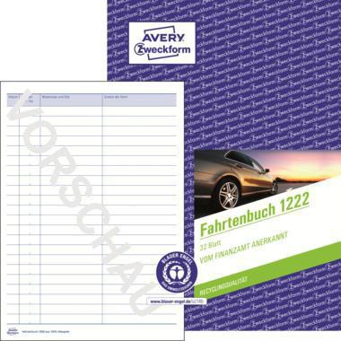[9199130030] AVERY ZWECKFORM Fahrtenbuch Avery Zweckform DIN A5 PKW blau 32 Bl.