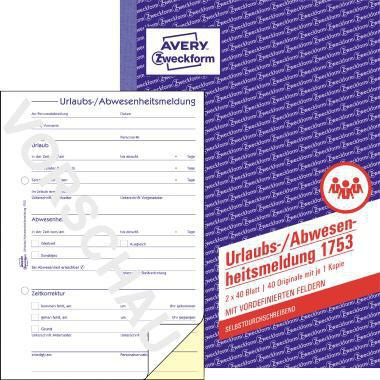 AVERY ZWECKFORM Urlaubsantrag Avery Zweckform DIN A5