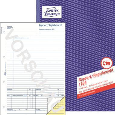 AVERY ZWECKFORM Regiebericht Avery Zweckform DIN A4