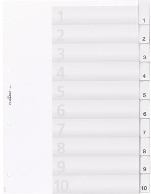 DURABLE Ordnerregister DURABLE DIN A4 1-10 blanko Kunststoff