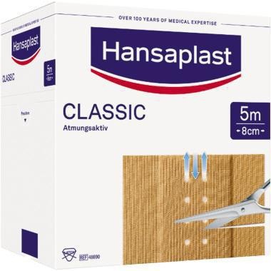 [9199131511] HANSAPLAST Wundpflaster Hansaplast CLASSIC 8 cm x 5 m (B x L) (8 cm x 5 m (B x L))