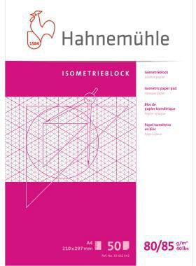 [9199134408] HAHNEMÜHLE Isometriepapierblock Hahnemühle DIN A4 80/85g/m² 50 Bl.