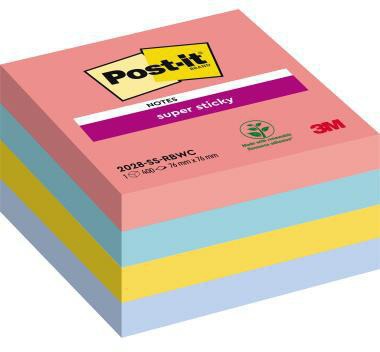 POST-IT Haftnotizwürfel Post-it® Super Sticky Rainbow