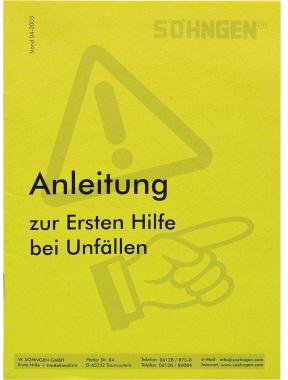 [9199141667] SÖHNGEN Erste Hilfe Anleitung SÖHNGEN® 14,7 x 21 x 0,2 cm (B x H x T)