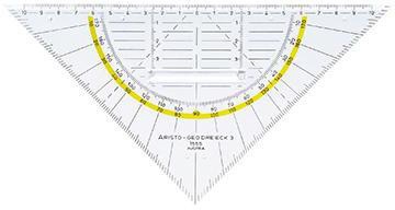 ARISTO Geometriedreieck Aristo 22,5cm mit farbig hinterlegten