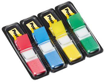 [9199146553] POST-IT Haftstreifen Post-it® Index Mini 43,2 x 11,9 mm (B x (rot, gelb, grün, blau)