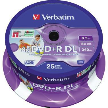 VERBATIM DVD+R Verbatim DL 240min 8,5Gbyte 8x 25