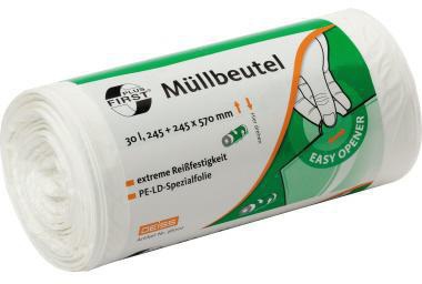FIRST Müllbeutel FIRST 30,5+30,5 x 85 cm (B x H) 15µm 70l
