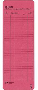 [9199148595] LEITZ Einstellfehlkarte Leitz DIN A4 450g/m² Karton rot 50