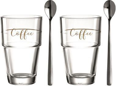 [9199148616] LEONARDO Latte-Macchiato-Glas LEONARDO SOLO je 2 Gläser Löffel 250ml