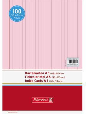 [9199148674] BRUNNEN Karteikarte BRUNNEN DIN A5 quer liniert gelb 100 (rot)