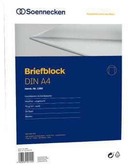 [9199148738] SOENNECKEN Briefblock Soennecken DIN A4 blanko 70g/m² weiß 50