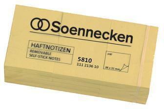 SOENNECKEN Haftnotiz Soennecken 40 x 50 mm (B x H) gelb 100