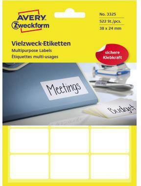 [9199149780] AVERY ZWECKFORM Universaletikett Avery Zweckform 38 x 24 mm (B x H) nicht