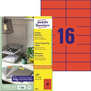 [9199149796] AVERY ZWECKFORM Universaletikett Avery Zweckform 105 x 37 mm (B x H) (rot)
