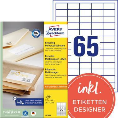 AVERY ZWECKFORM Universaletikett Avery Zweckform Recycling 38 x 21,2 mm
