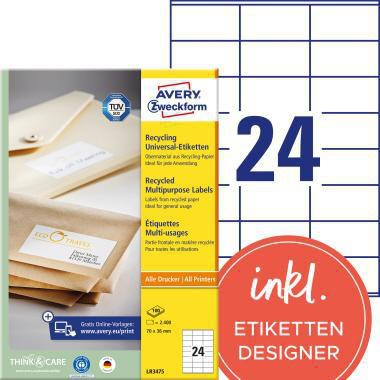 AVERY ZWECKFORM Universaletikett Avery Zweckform Recycling 70 x 36 mm (B