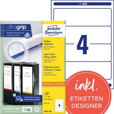 [9199149825] AVERY ZWECKFORM Ordnerrückenetikett Avery Zweckform ultragrip breit/kurz 59