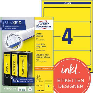 [9199149829] AVERY ZWECKFORM Ordnerrückenetikett Avery Zweckform ultragrip breit/kurz 61