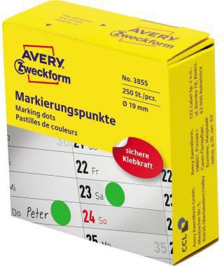 AVERY ZWECKFORM Markierungspunkt Avery Zweckform 19mm Papier magenta 250