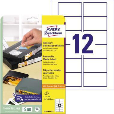 AVERY ZWECKFORM Videoetikett Avery Zweckform 78,7 x 46,6 mm (B x H)
