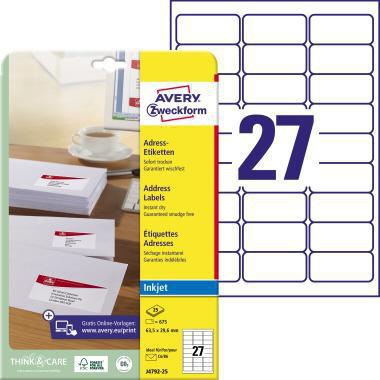 [9199149847] AVERY ZWECKFORM Adressetikett Avery Zweckform 63,5 x 29,6 mm (B x H)