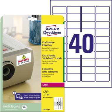 AVERY ZWECKFORM Folienetikett Avery Zweckform 45,7 x 25,4 mm (B x H)