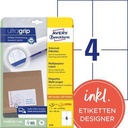 AVERY ZWECKFORM Universaletikett Avery Zweckform ultragrip 105 x 148 mm