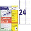 AVERY ZWECKFORM Universaletikett Avery Zweckform ultragrip SPARPACK 50 +