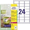 AVERY ZWECKFORM Folienetikett Avery Zweckform 63,5 x 33,9 mm (B x H)