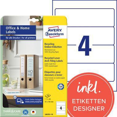 [9199149883] AVERY ZWECKFORM Ordnerrückenetikett Avery Zweckform Recycling breit/kurz 61