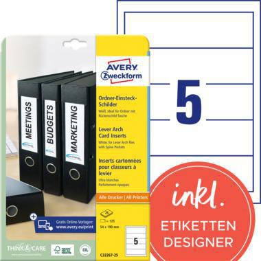[9199149903] AVERY ZWECKFORM Rückenschild Avery Zweckform breit/kurz 54 x 190 mm
