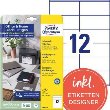 [9199149907] AVERY ZWECKFORM Universaletikett Avery Zweckform Home Office 105 x 48 mm