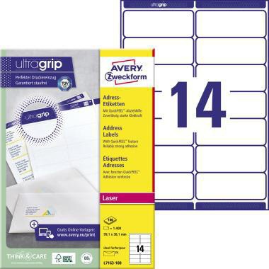 [9199149923] AVERY ZWECKFORM Adressetikett Avery Zweckform ultragrip 99,1 x 38,1 mm