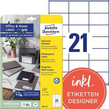 [9199149952] AVERY ZWECKFORM Universaletikett Avery Zweckform Home Office 70 x 41 mm