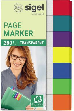 SIGEL Haftmarker SIGEL Transparent 50 x 12 mm (B x H) rot
