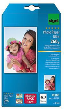 SIGEL Fotopapier SIGEL Ultra 10 x 15 cm (B x H) 260g/m²
