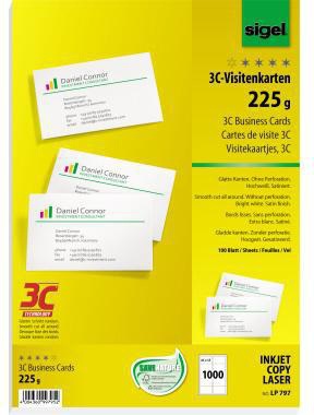 [9199150061] SIGEL Visitenkarte SIGEL DIN A4 225g/m² hochweiß 100