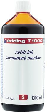 [9199150126] EDDING Nachfülltinte Marker edding T1000 Flasche schwarz 1.000ml (rot)