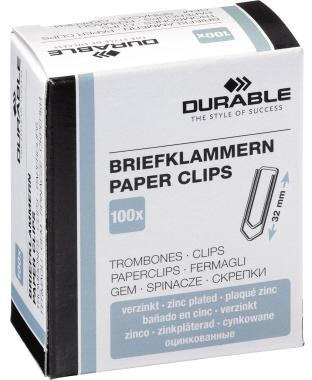 DURABLE Büroklammer DURABLE spitze Form 32mm Metall