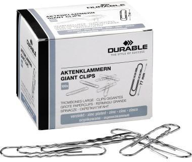 DURABLE Büroklammer DURABLE gewellt runde Form 77mm Metall