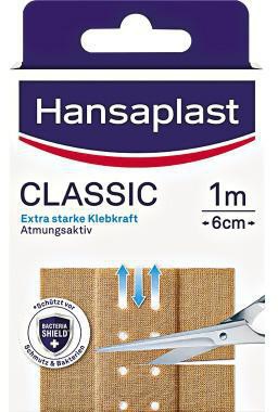 HANSAPLAST Wundpflaster Hansaplast CLASSIC 6 cm x 1 m (B x L)