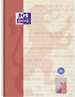 OXFORD Collegeblock Oxford Recycling DIN A4+ kariert mit