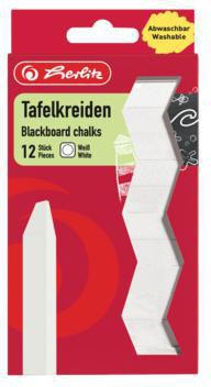 HERLITZ Tafelkreide Herlitz ohne Papierhülle weiß 12