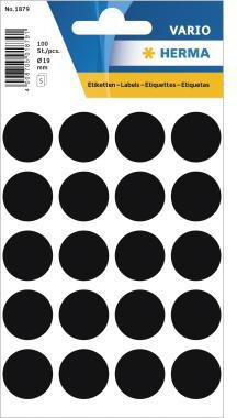 [9199151064] HERMA Markierungspunkt HERMA VARIO 19mm Papier dunkelblau 100 (schwarz)
