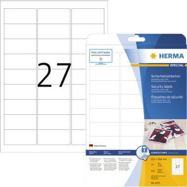 [9199151102] HERMA Sicherheitsetikett HERMA 63,5 x 29,6 mm (B x H) weiß 675